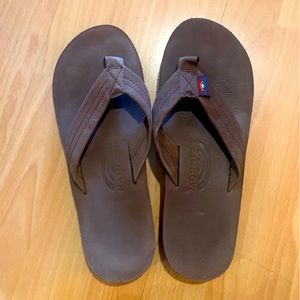 New rainbow double stacked wide band sandals